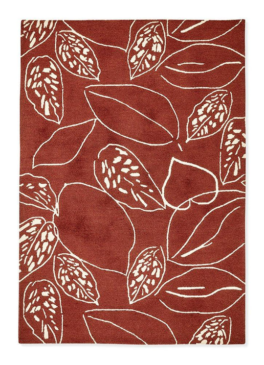 Orto 125400 Wool Rugs by Scion in Rust Brown