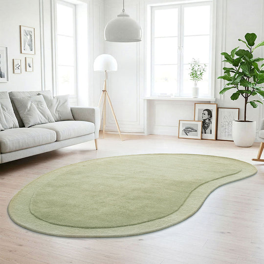 Asymmetrical Moss 100% NZ Wool Rug