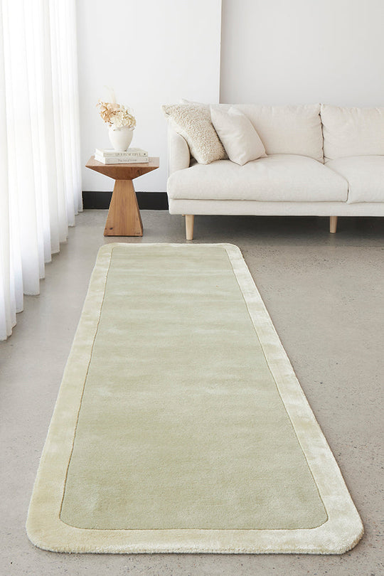 Hand-Tufted NZ Wool & Viscose Rug Sage Runner Rug