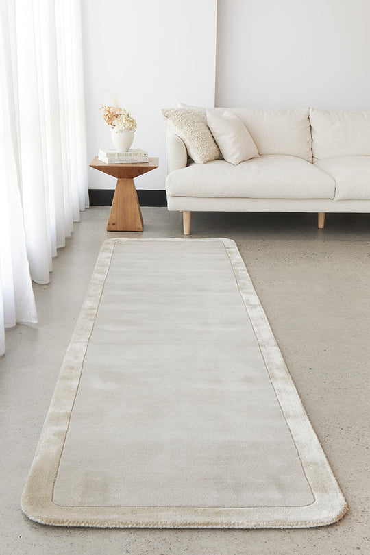 Hand-Tufted NZ Wool & Viscose Silver Runner Rug
