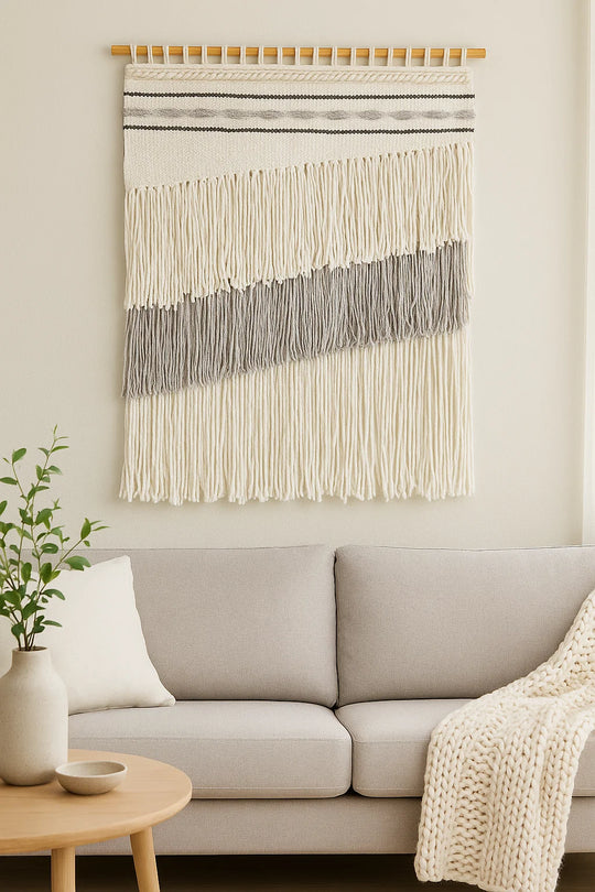 Aladdin Rugs NZ Home Loren Scandi Layered Fringed Wall Hanging