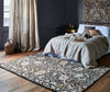 Bullerswood Floral Rugs 127305 in Charcoal Mustard By William Morris