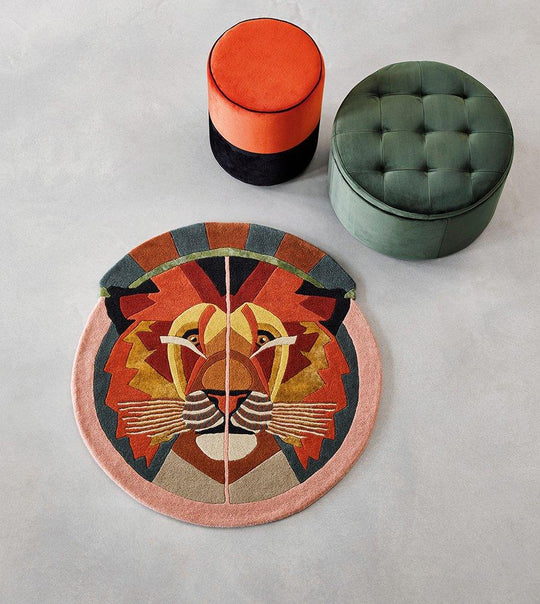 Zodiac Leo Star Sign Circle Round Wool Rugs 161505 by Ted Baker