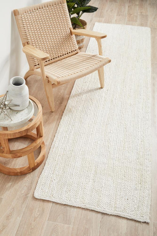 Mumbai White Runner Rug