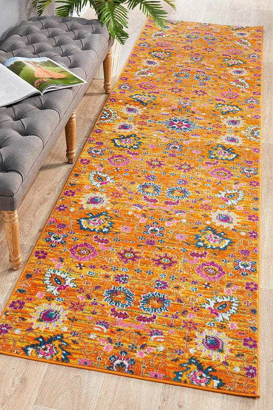 Yeter Vintage Look  Rust  Runner Rug