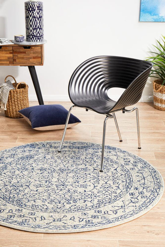 Esme Whisper White Transitional Round Rug