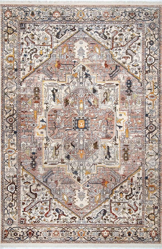 Mushroom Vintage look Heriz Rug