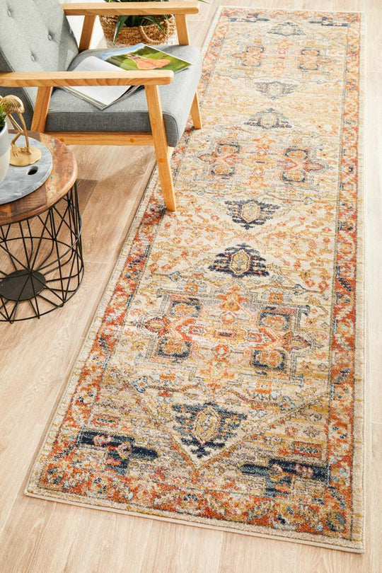 Artin Power Loomed Rust Runner Rug