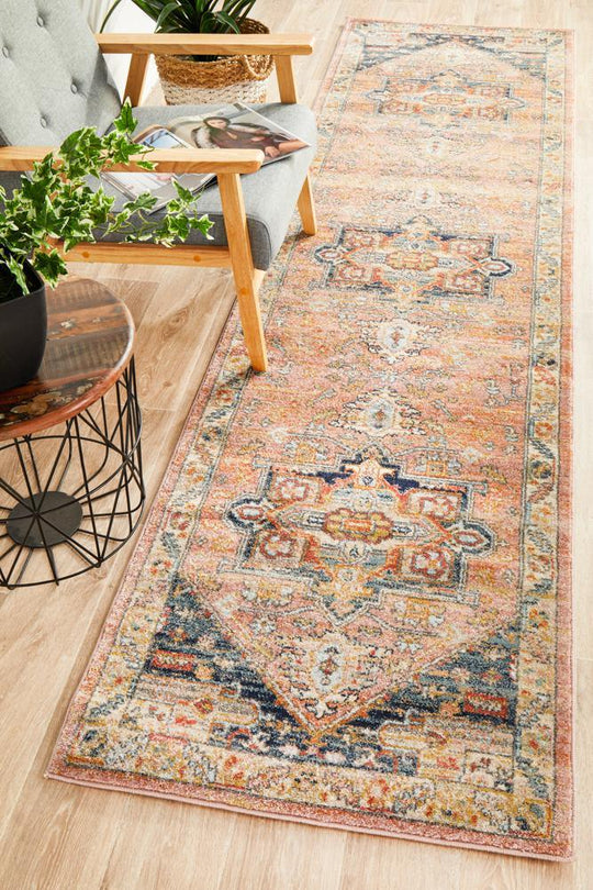 Artin Power Loomed Salmon Runner Rug