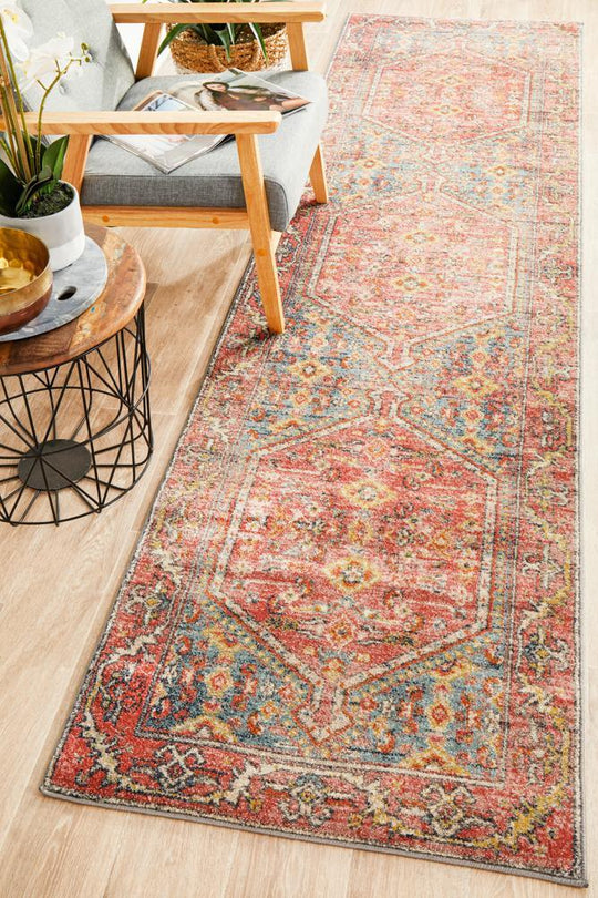 Artin Power Loomed Crimson Runner Rug