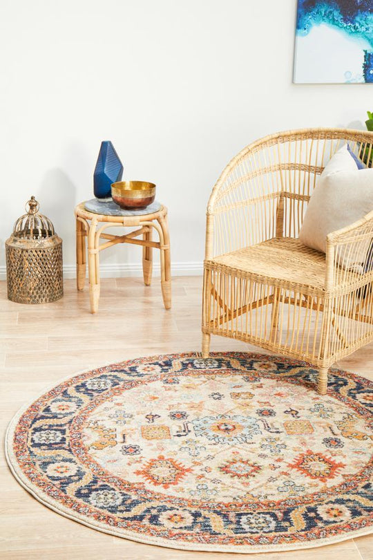 Artin Power Loomed Dune Round Rug