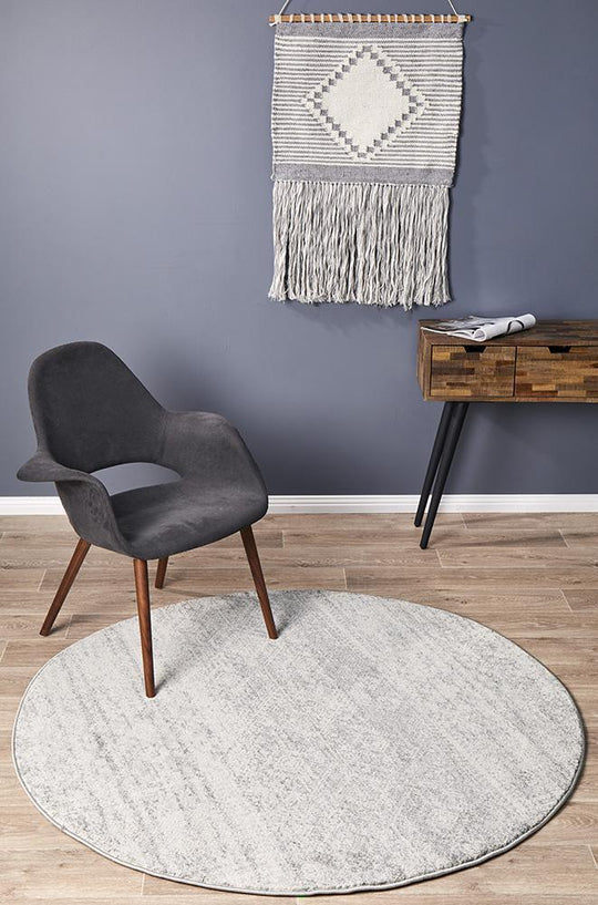 Susa Roksana Silver Grey Round Rug