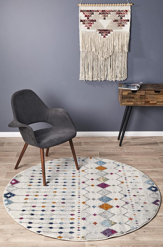 Susa Nima Tribal Morrocan Style Multi Round Rug