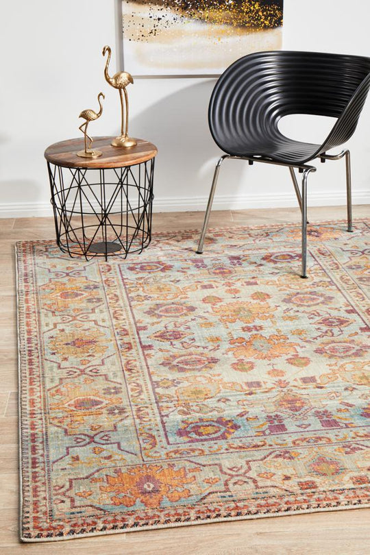 Helena Traditional Floral Multi Colour Modern Floor Rug
