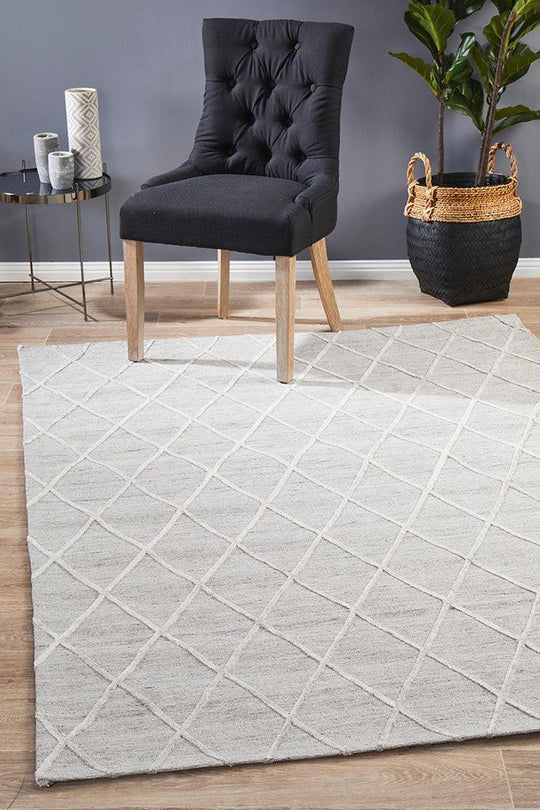 Visions Winter Grey Gravel Modern Rug