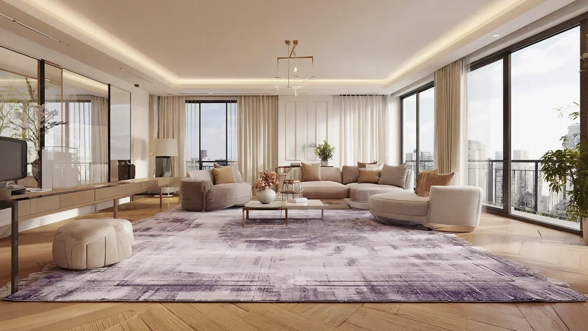 Rug Placement ideas Open-Plan Living Spaces
