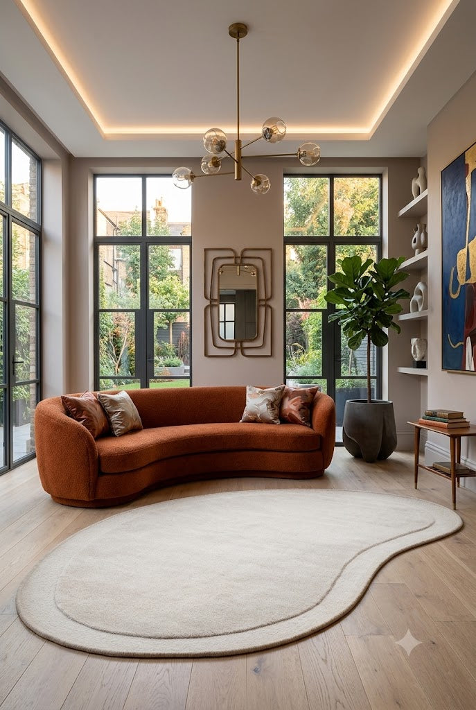 Asymmetrical Dove 100% Wool Rug