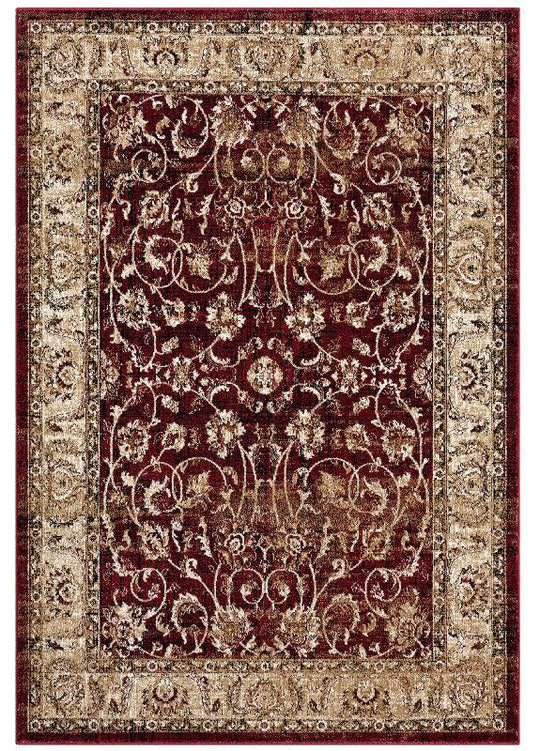Power loomed Royal Red King Garden Rug-527