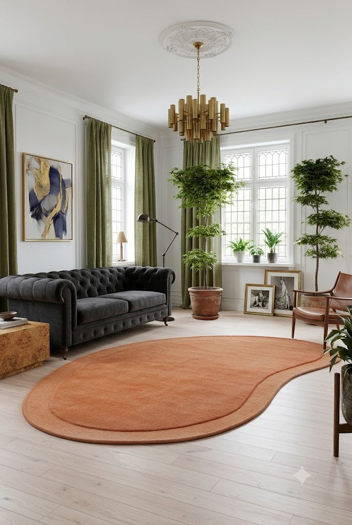 Asymmetrical Spice 100% NZ Wool Rug