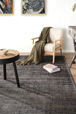 Kiya  Hand Loomed Black Rug