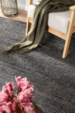 Kiya  Hand Loomed Black Rug