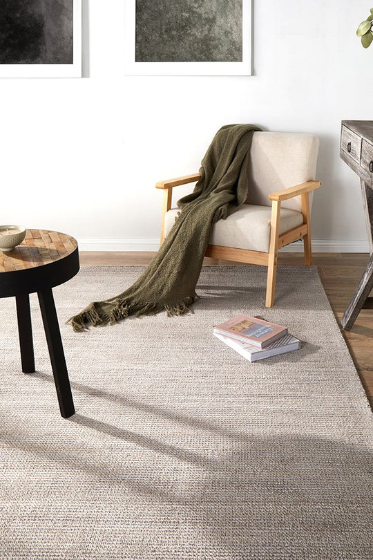 Kiya  Hand Loomed Stone Rug