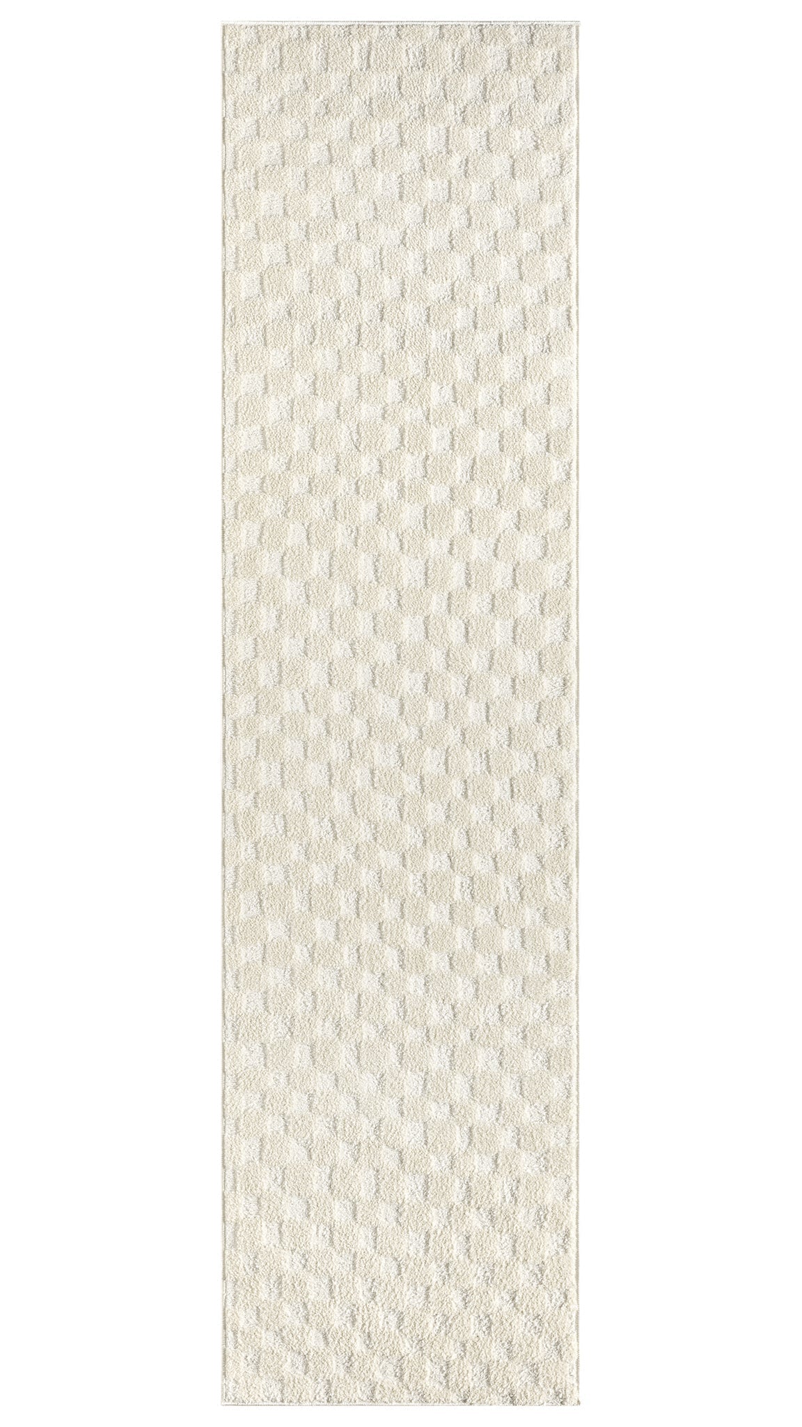 Beige patterned rug on a white background