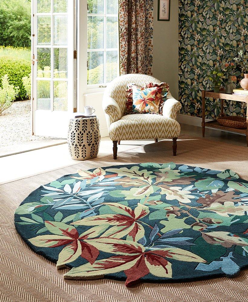 SANDERSON ROBIN'S WOOD FOREST GREEN ROUND 146508