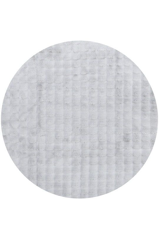 Lush Silver Round - Machine Washable Rug