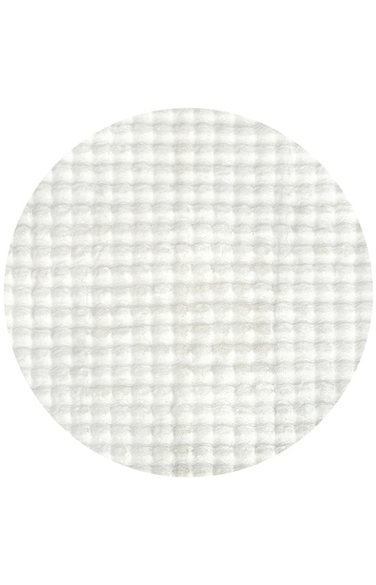 Lush White Round - Machine Washable Rug