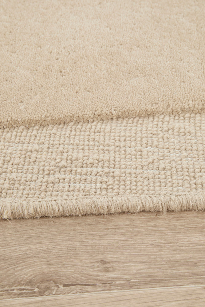 Asymmetrical Beige 100% NZ Wool Rug