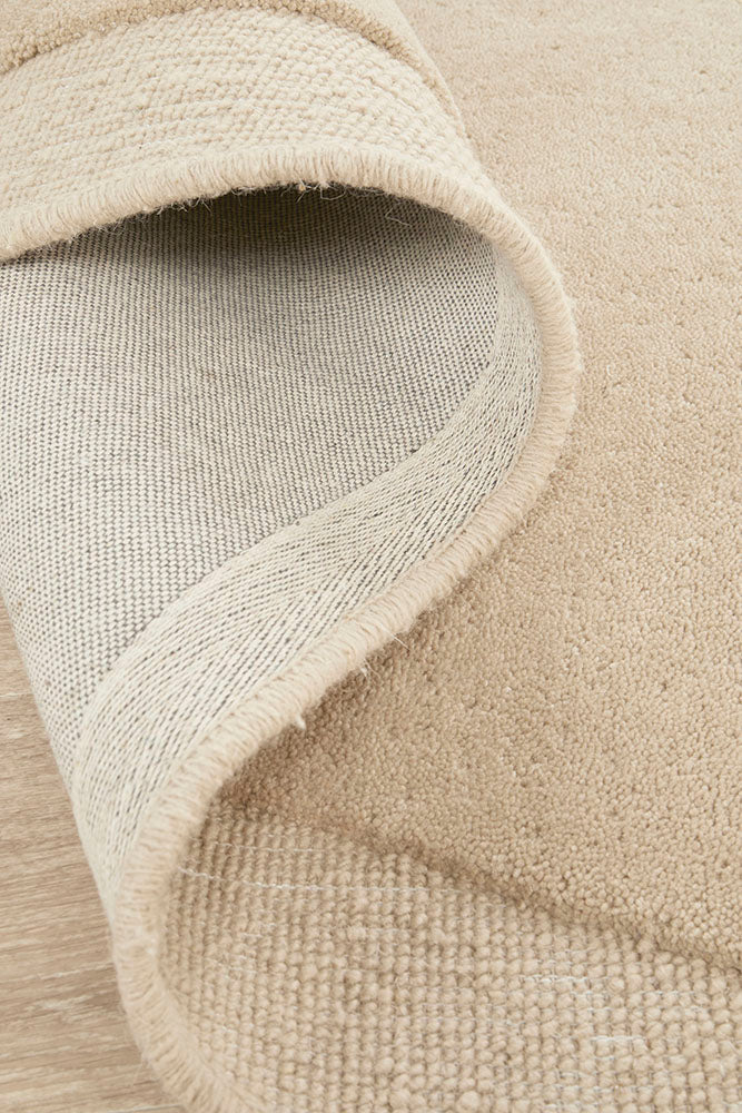 Asymmetrical Beige 100% NZ Wool Rug