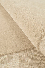 Asymmetrical Beige 100% NZ Wool Rug