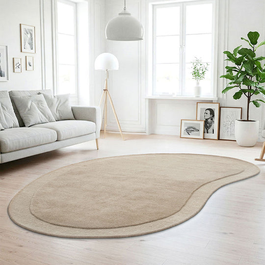 Asymmetrical Latte 100% NZ Wool Rug