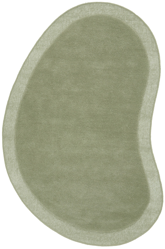 Asymmetrical Moss 100% NZ Wool Rug