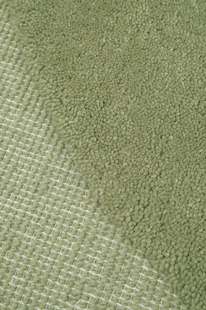 Asymmetrical Moss 100% NZ Wool Rug