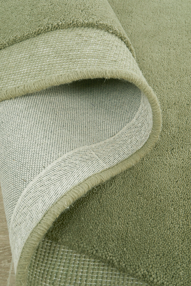 Asymmetrical Moss 100% NZ Wool Rug