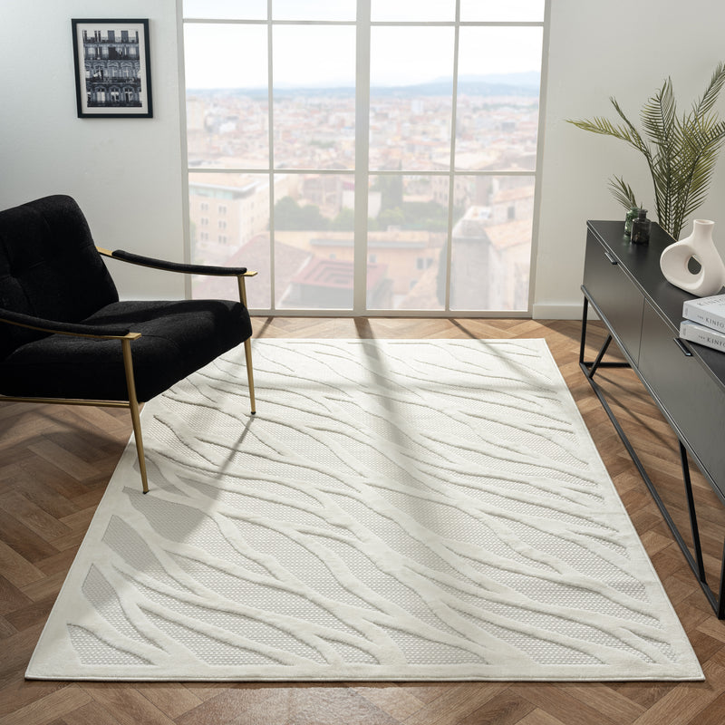 Power loomed Tina Modern 415 Ivory Rug