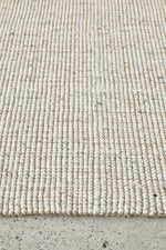 Hand Loomed Wool and Jute Begie Rug-