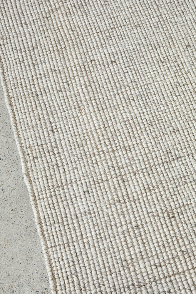 Hand Loomed Wool and Jute  Begie Runner Rug