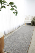 Hand Loomed Wool and Jute Graphite Rug-