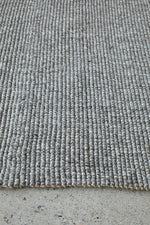 Hand Loomed Wool and Jute Graphite Rug-