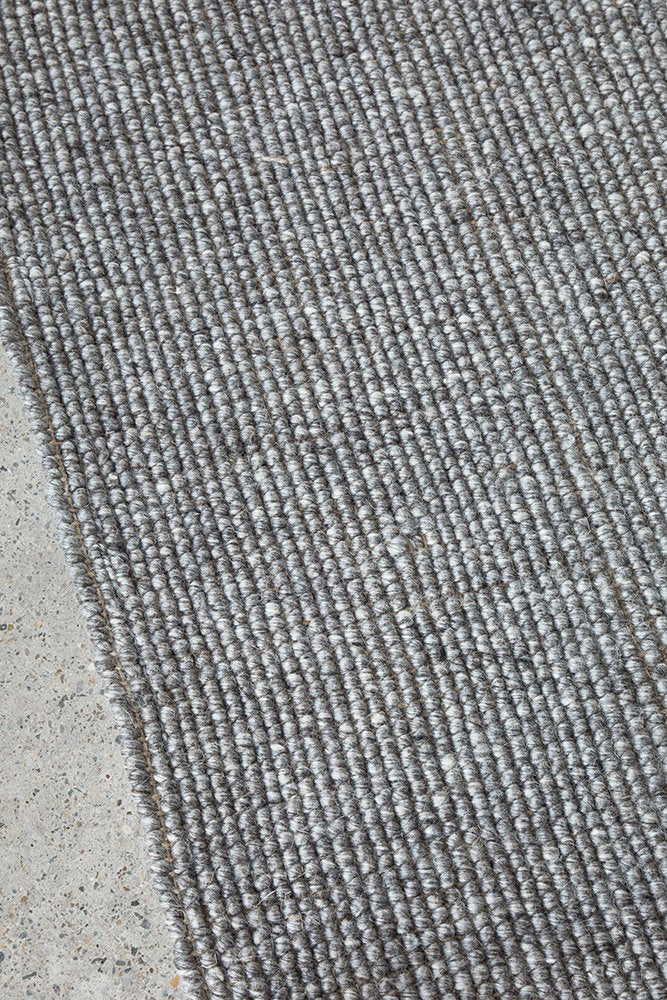 Hand Loomed Wool and Jute Graphite Rug-