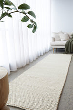 Hand Loomed Wool and Jute Cream Rug-