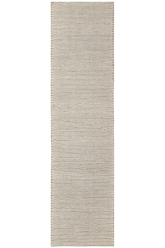 Hand Loomed Wool and Jute Cream Rug-