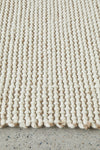 Hand Loomed Wool and Jute Cream Runner Rug