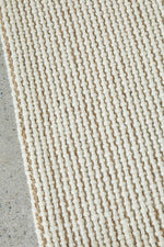 Hand Loomed Wool and Jute Cream Rug-