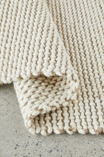 Hand Loomed Wool and Jute Cream Rug-