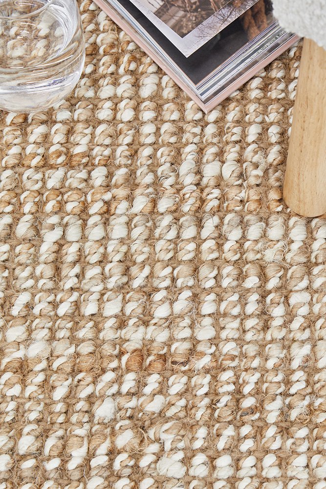 Hand Loomed Wool and Jute Natural Runner Rug