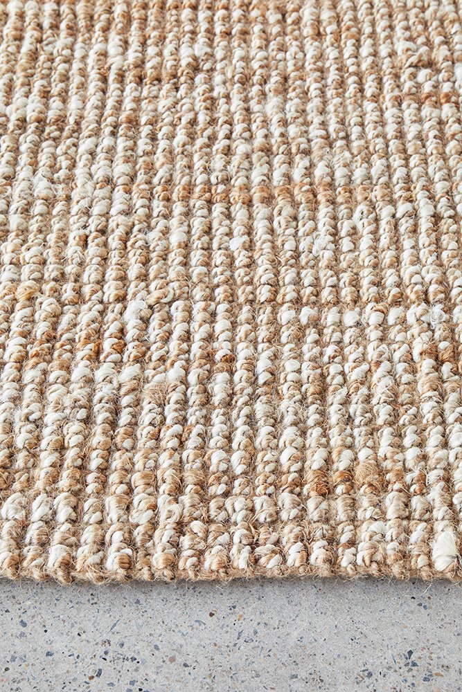 Hand Loomed Wool and Jute Natural Rug-